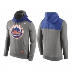 MLB Men New York Mets Nike Gray Cooperstown Collection Hybrid Pullover Hoodie