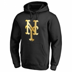 Men MLB New York Mets Gold Collection Pullover Hoodie Black