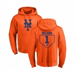 Men MLB Nike New York Mets 1 Mookie Wilson Orange RBI Pullover Hoodie
