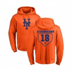Men MLB Nike New York Mets 18 Darryl Strawberry Orange RBI Pullover Hoodie