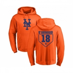 Men MLB Nike New York Mets 18 Travis dArnaud Orange RBI Pullover Hoodie