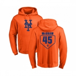 Men MLB Nike New York Mets 45 Tug McGraw Orange RBI Pullover Hoodie
