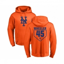 Men MLB Nike New York Mets 45 Zack Wheeler Orange RBI Pullover Hoodie