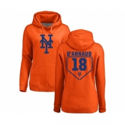 MLB Women Nike New York Mets 18 Travis dArnaud Orange RBI Pullover Hoodie