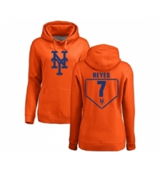 MLB Women Nike New York Mets 7 Jose Reyes Orange RBI Pullover Hoodie