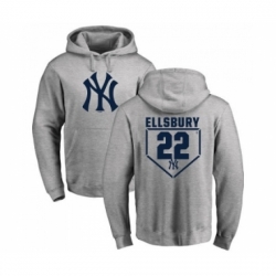Men MLB Nike New York Yankees 22 Jacoby Ellsbury Gray RBI Pullover Hoodie