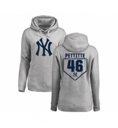 MLB Women Nike New York Yankees 46 Andy Pettitte Gray RBI Pullover Hoodie