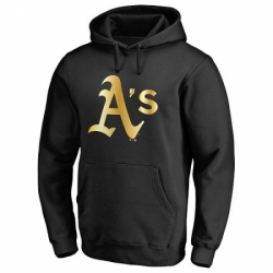 Men MLB Oakland Athletics Gold Collection Pullover Hoodie Black