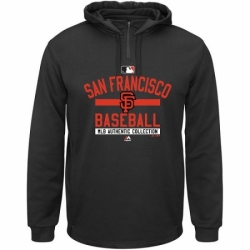 Men MLB San Francisco Giants Majestic AC Team Property On Field Solid Therma Base Hoodie Black