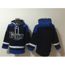 Men Tampa Bay Rays Blank Black Blue Lace Up Pullover Hoodie
