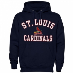 Men MLB St Louis Cardinals Stitches Fastball Fleece Pullover Hoodie Navy Blue