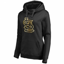 MLB St Louis Cardinals Women Gold Collection Pullover Hoodie Black