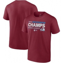 Men Colorado Avalanche Burgundy 2022 Stanley Cup Champions Winger T Shirt