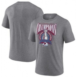 Men Colorado Avalanche Heathered Gray 2022 Stanley Cup Champions Banner Tri Blend T Shirt