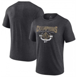 Men Vegas Golden Knights Heather Charcoal 2023 Western Conference Champions Icing Tri Blend T Shirt