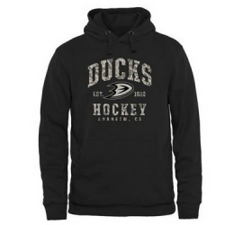 Men Anaheim Ducks Black Camo Stack Pullover Hoodie