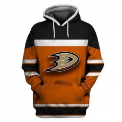 Men Anaheim Ducks Orange All Stitched Hooded Sweatshirt
