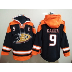 Men Anaheim Ducks Paul Kariya 9 Blue Stitched NHL Hoodie