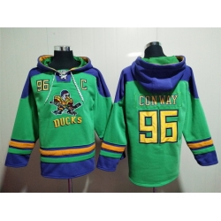 Men's Anaheim Ducks #96 Charlie Conway Green Must-Have Lace-Up Pullover Hoodie