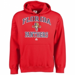 NHL Mens Florida Panthers Majestic Heart Soul Hoodie Red