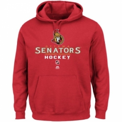 NHL Mens Majestic Ottawa Senators Critical Victory Pullover Hoodie Sweatshirt Red