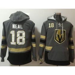 Men Vegas Golden Knights 18 James Neal Grey Name  26 Number Pullover NHL Hoodie