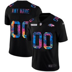 Men Women Youth Toddler Baltimore Ravens Custom Men Nike Multi Color Black 2020 NFL Crucial Catch Vapor Untouchable Limited Jersey