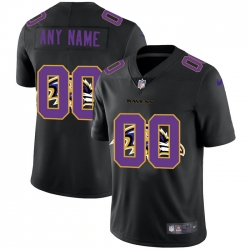 Men Women Youth Toddler Baltimore Ravens Custom Men Nike Team Logo Dual Overlap Limited NFL Jerseyey Black