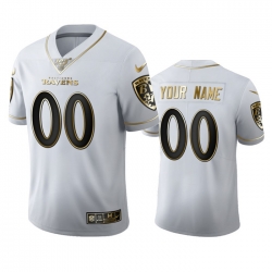Men Women Youth Toddler Baltimore Ravens Custom Men Nike White Golden Edition Vapor Limited NFL 100 Jersey