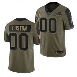 Men Women Youth Toddler  Buffalo Bills ACTIVE PLAYER Custom 2021 Olive Salute To Service Limited