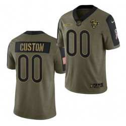 Men Women Youth Toddler  Chicago Bears ACTIVE PLAYER Custom 2021 Olive Salute To Service Limited Stitched Jersey