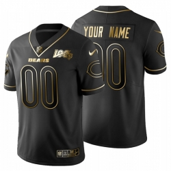 Men Women Youth Toddler Chicago Bears Custom Men Nike Black Golden Limited NFL 100 Jersey