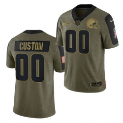 Men Women Youth Toddler  Cleveland Browns ACTIVE PLAYER Custom 2021 Olive Salute To Service Limited