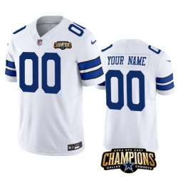 Men Dallas Cowboys Active Player Custom White 2023 F U S E  NFC East Champions Patch Stitched Football Jersey