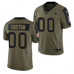 Men Women Youth Toddler  Dallas Cowboys ACTIVE PLAYER Custom 2021 Olive Salute To Service Limited