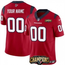 Men Houston Texans Active Player Custom Red 2023 F U S E  AFC South Champions Patch Vapor Limited Stitched Football Jersey