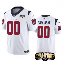 Men Houston Texans Active Player Custom White 2023 F U S E  AFC South Champions Patch Vapor Limited Stitched Football Jersey