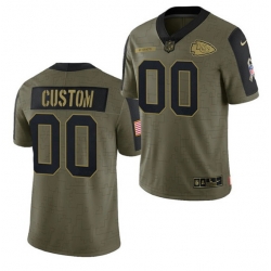 Men Women Youth Toddler  Kansas City Chiefs ACTIVE PLAYER Custom 2021 Olive Salute To Service Limited Stitched Jersey