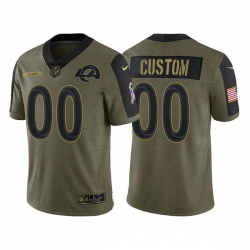 Men Women Youth Toddler  Los Angeles Rams ACTIVE PLAYER Custom 2021 Olive Salute To Service Limited Stitched Jersey