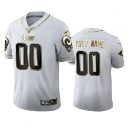 Men Women Youth Toddler Los Angeles Rams Custom Men Nike White Golden Edition Vapor Limited NFL 100 Jersey