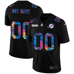 Men Women Youth Toddler Miami Dolphins Custom Men Nike Multi Color Black 2020 NFL Crucial Catch Vapor Untouchable Limited Jersey