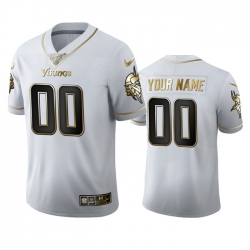 Men Women Youth Toddler Minnesota Vikings Custom Men Nike White Golden Edition Vapor Limited NFL 100 Jersey