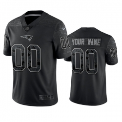 Men Women Youth Custom New England Patriots Black Reflective Limited Stitched Football Jersey