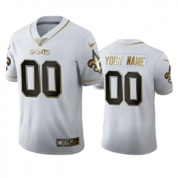 Men Women Youth Toddler New Orleans Saints Custom Men Nike White Golden Edition Vapor Limited NFL 100 Jersey