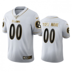 Men Women Youth Toddler Pittsburgh Steelers Custom Men Nike White Golden Edition Vapor Limited NFL 100 Jersey