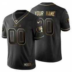 Men Women Youth Toddler San Francisco 49ers Custom Men Nike Black Golden Limited NFL 100 Jersey