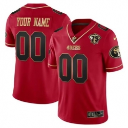 San Francisco 49ers Active Player Custom Red Gold 75th Anniversary Patch Stitched Jersey
