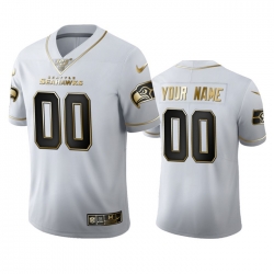 Men Women Youth Toddler Seattle Seahawks Custom Men Nike White Golden Edition Vapor Limited NFL 100 Jersey