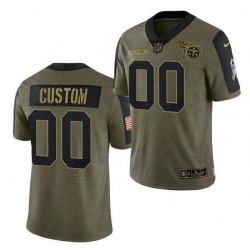 Men Women Youth Toddler Tennessee Titans Custom 2021 Olive Salute To Service Limited Jersey