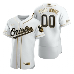Men Women Youth Toddler Baltimore Orioles White Gold Custom Nike MLB Flex Base Jersey